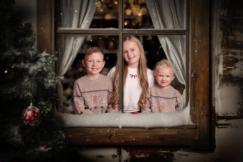 Christmas Window Framer Digital Background Trio Digital Backgrounds