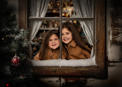 Christmas Window Framer Digital Background Trio Digital Backgrounds