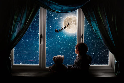 Christmas Window Night Digital Backgrounds Trio Digital Backgrounds