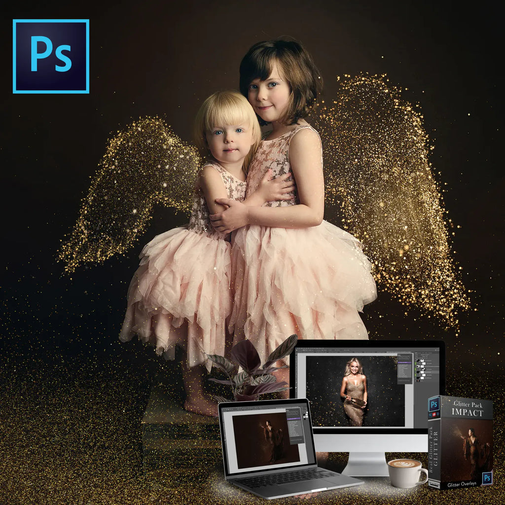 Glitter Wings For Photoshop Overlays: Glitter