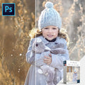 Ice Kissed Winter Photoshop Kit Photoshop Action Set + Moving Snow Video Overlays