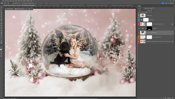 Pastel Snow Globe Digital Background Bundle V3 (NEW!)