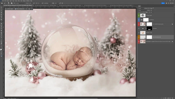 Pastel Snow Globe Digital Background Bundle V3 (NEW!)