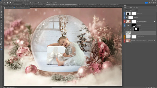 Pastel Snow Globe Digital Background Bundle V3 (NEW!)