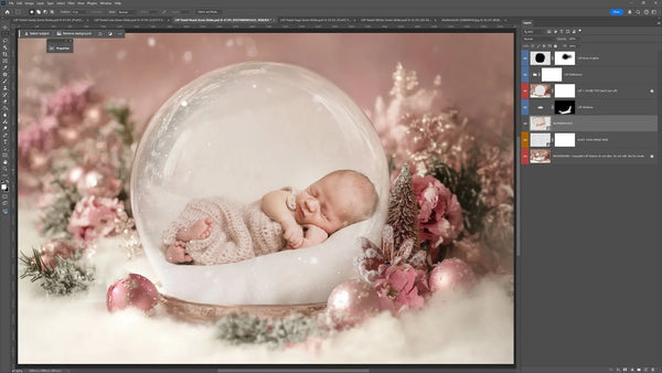 Pastel Snow Globe Digital Background Bundle V3 (NEW!)