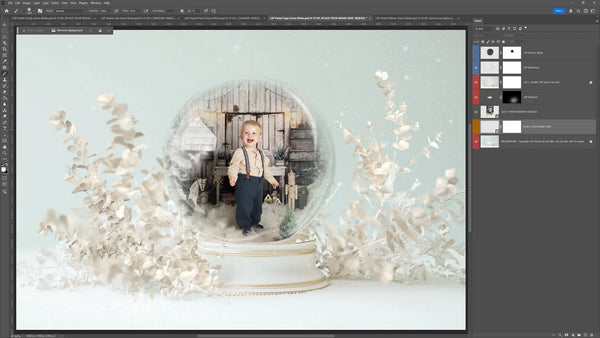 Pastel Snow Globe Digital Background Bundle V3 (NEW!)