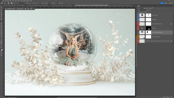 Pastel Snow Globe Digital Background Bundle V3 (NEW!)