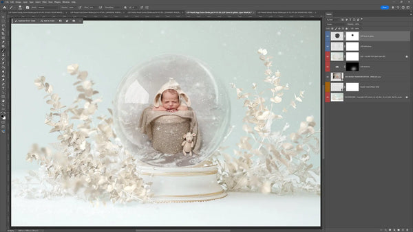 Pastel Snow Globe Digital Background Bundle V3 (NEW!)