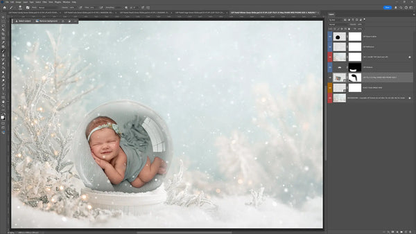 Pastel Snow Globe Digital Background Bundle V3 (NEW!)