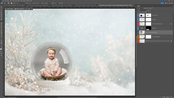 Pastel Snow Globe Digital Background Bundle V3 (NEW!)