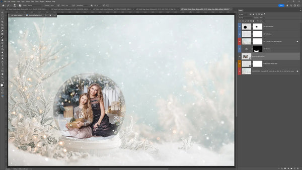 Pastel Snow Globe Digital Background Bundle V3 (NEW!)