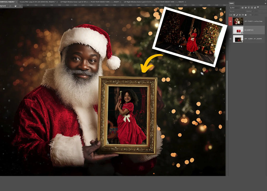 Santa Frame Overlay Extra Duo Digital Backgrounds