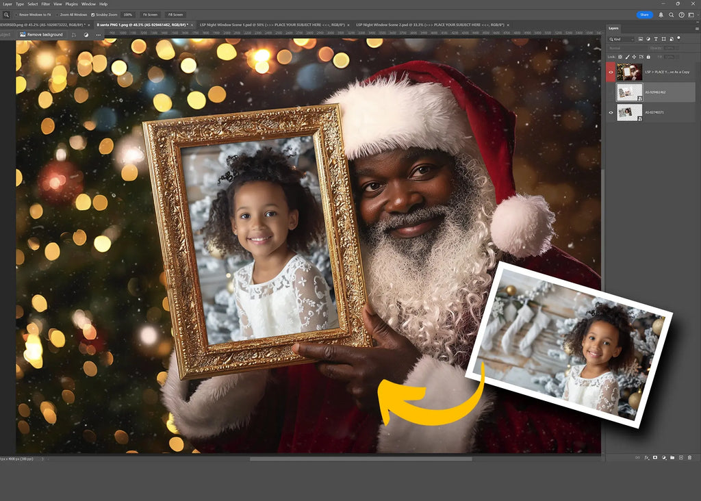 Santa Frame Overlay Extra Duo Digital Backgrounds