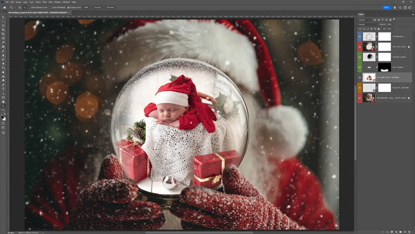 Santa's Snow Globe Digital Background Bundle V2 (NEW!)