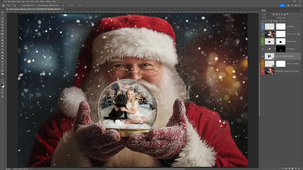 Santa's Snow Globe Digital Background Bundle V2 (NEW!)