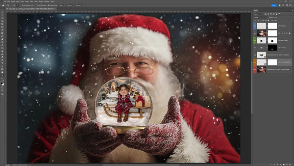 Santa's Snow Globe Digital Background Bundle V2 (NEW!)