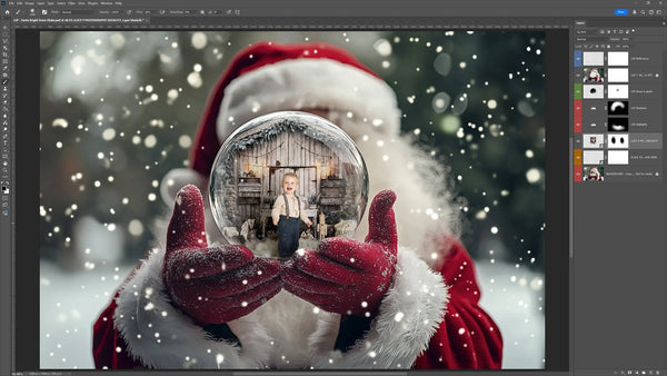 Santa's Snow Globe Digital Background Bundle V2 (NEW!)