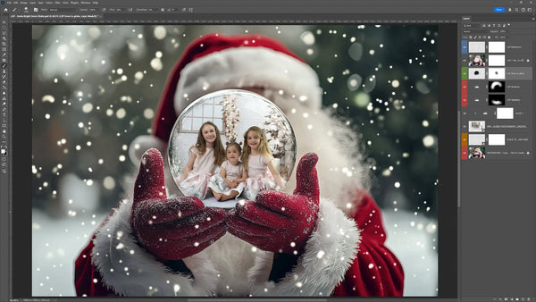 Santa's Snow Globe Digital Background Bundle V2 (NEW!)