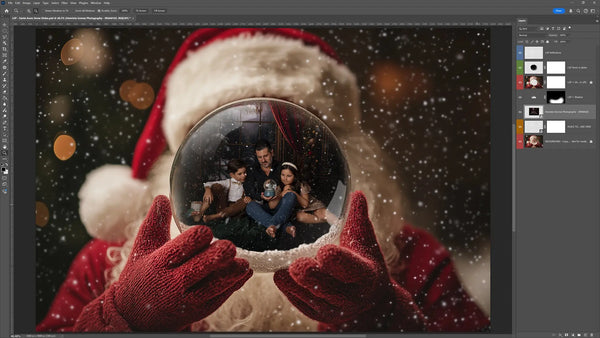 Santa's Snow Globe Digital Background Bundle V2 (NEW!)