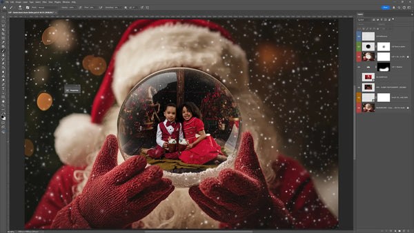 Santa's Snow Globe Digital Background Bundle V2 (NEW!)