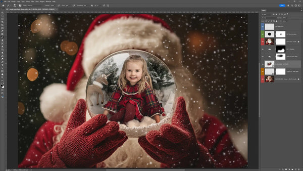 Santa's Snow Globe Digital Background Bundle V2 (NEW!)