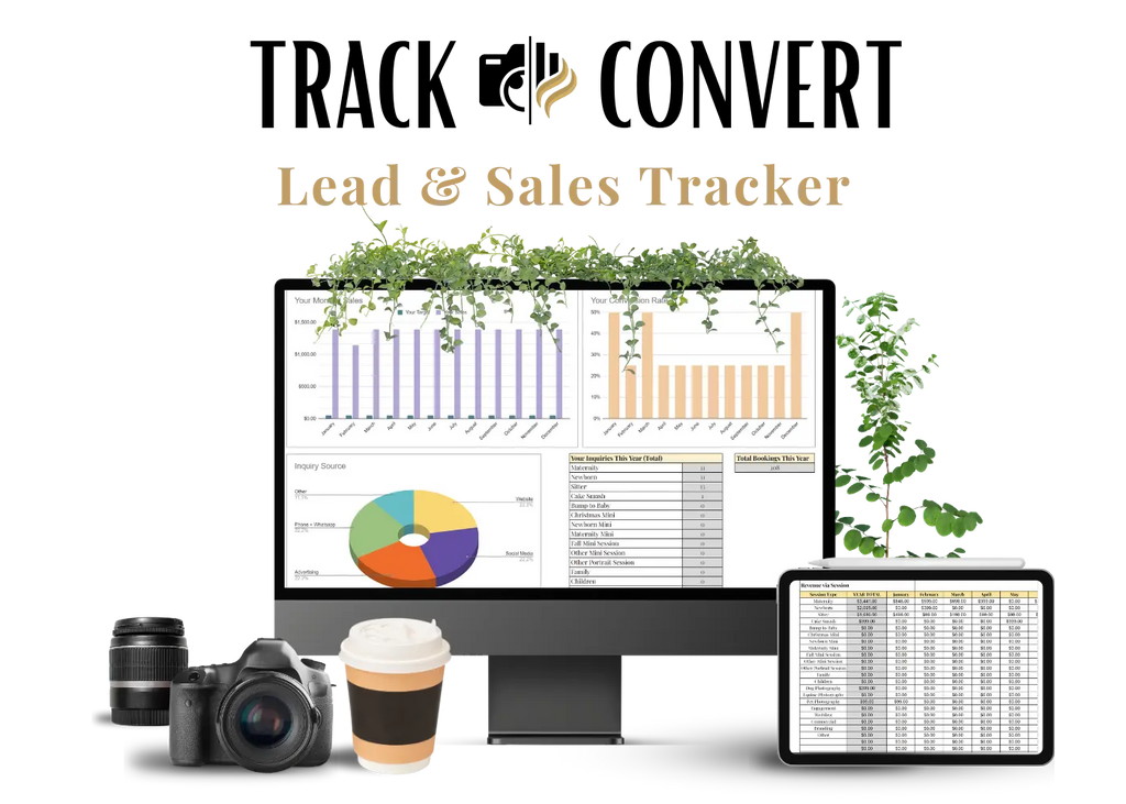 Track & Convert - Photographer's Lead and Sales Tracker Focus Darling | Photography Education & Business Resources | Lauren & Giulia